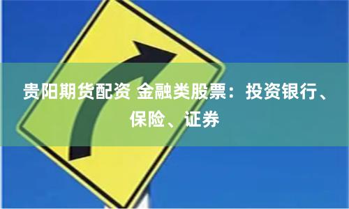 贵阳期货配资 金融类股票：投资银行、保险、证券